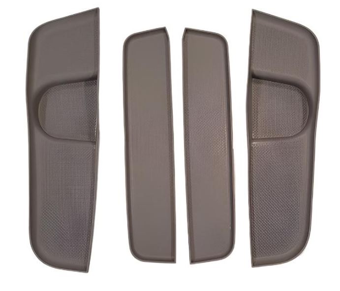 For VW T6 Camper Transporter Rubber Door Pocket Inserts – Grey Mat Set, Direct Fit