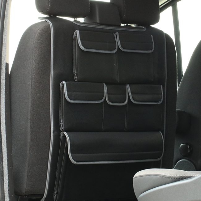 Per VW T6, T6.1 Transporter Organizer per sedile posteriore in similpelle a doppio sedile