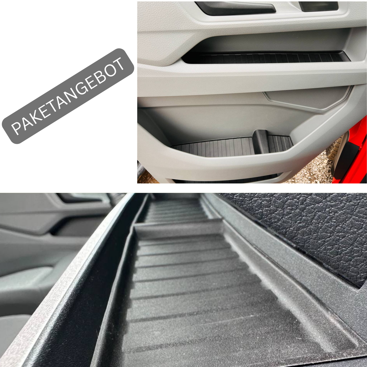 Para VW Crafter / MAN TGE New Shape Interior Bundle Alfombrillas de goma - Negro | Furgoneta-X