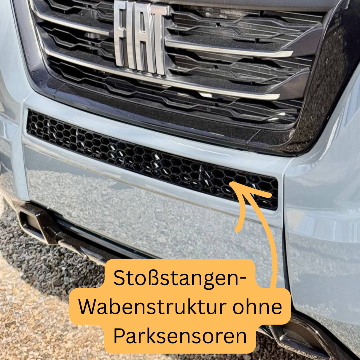 Paraurti Fiat Ducato Honeycomb senza sensori di parcheggio - Nero lucido