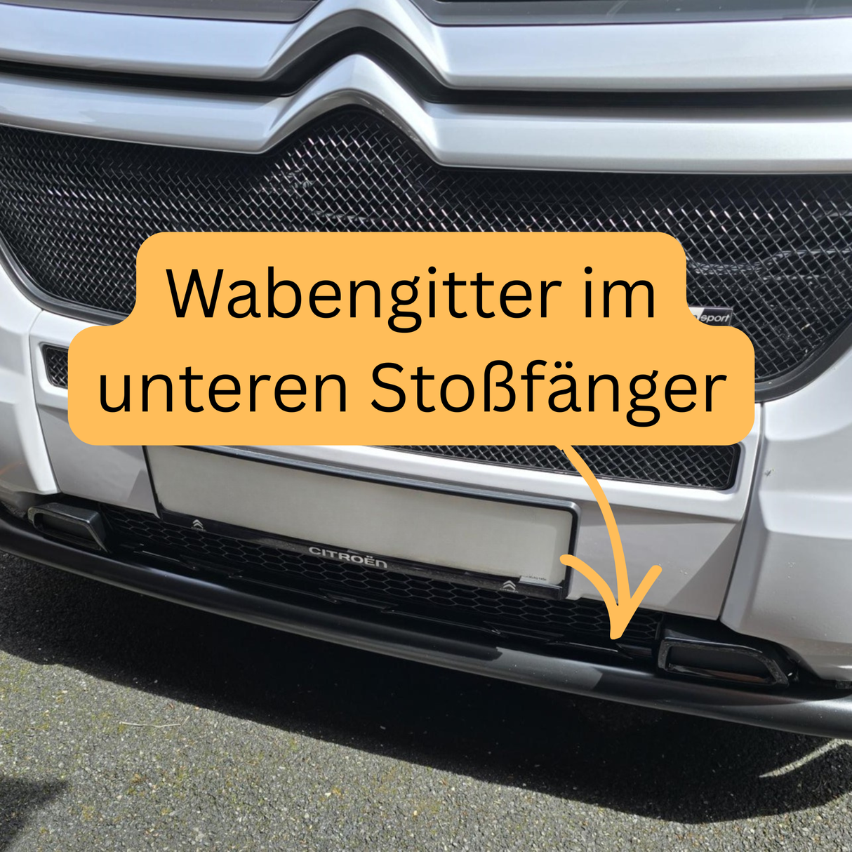 Peugeot Boxer Onderbumper Honingraat Grille - Glanzend Zwart