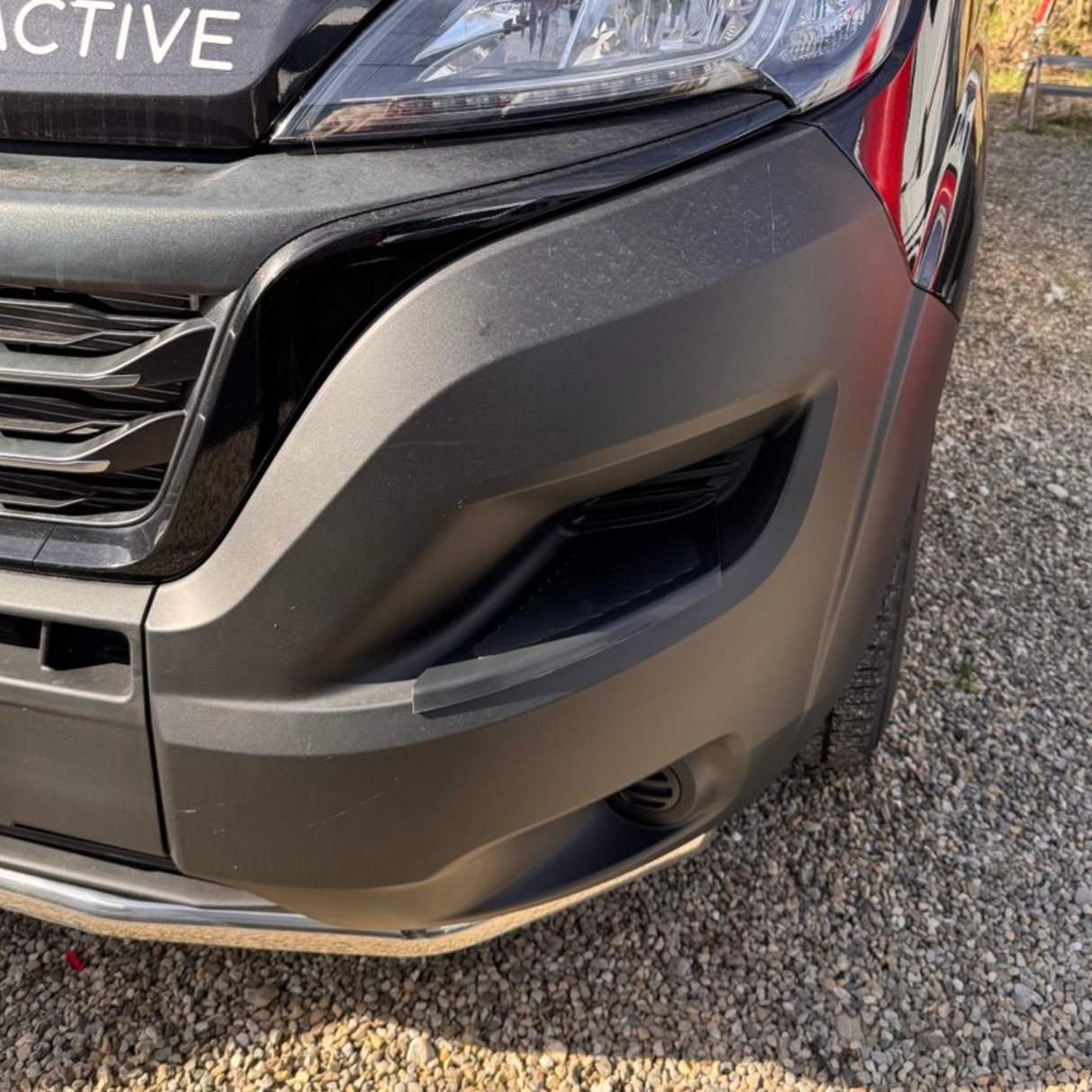 Para protectores de placa de pie delantero del parachoques Fiat Ducato – Negro, juego de 2 | Van-X