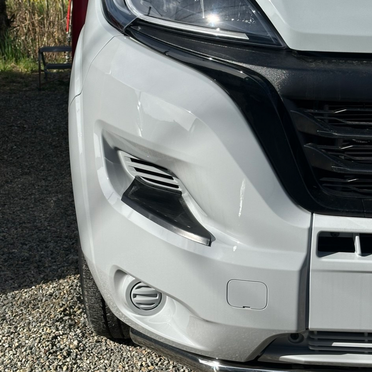 Para protectores de placa de pie delantero del parachoques Fiat Ducato – Negro, juego de 2 | Van-X