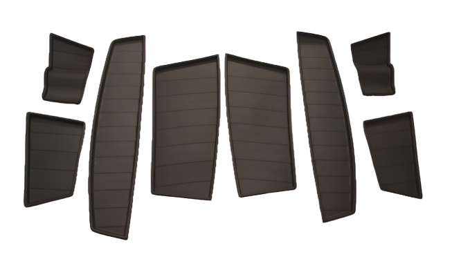 Fiat Scudo Insertos de Goma para Bolsillos de Puerta / Alfombrillas - Negro