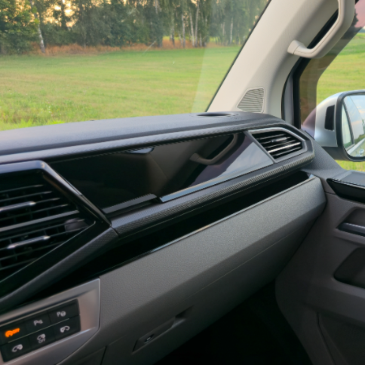 voor VW T6.1 handschoenenkast magnetische dekseldeksel – glanzend zwarte afwerking voor Volkswagen Transporter Vans, campervans