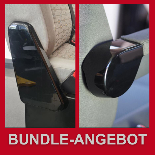 VW T6 Twin Seat Tappi cerniera + braccioli Styling Caps Piano Black Interior Styling