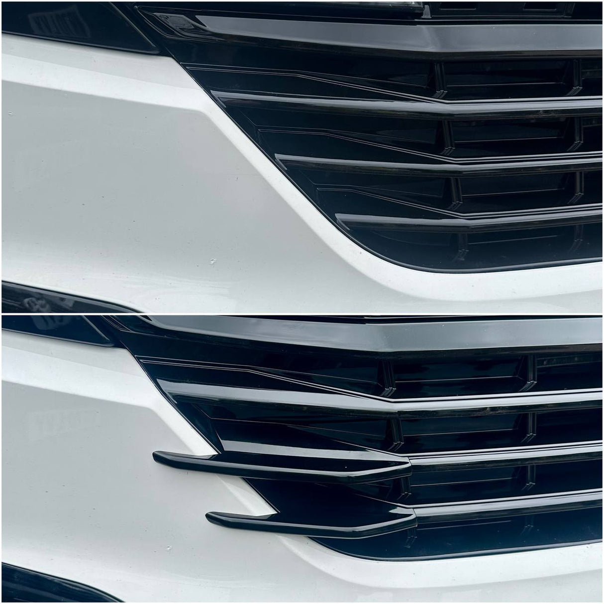 Voor VW T6.1 Voorgrille Zijvinnen – Glanzend Zwarte Afwerking (Set van 4) | Van-X styling-upgrade voor Volkswagen T6.1