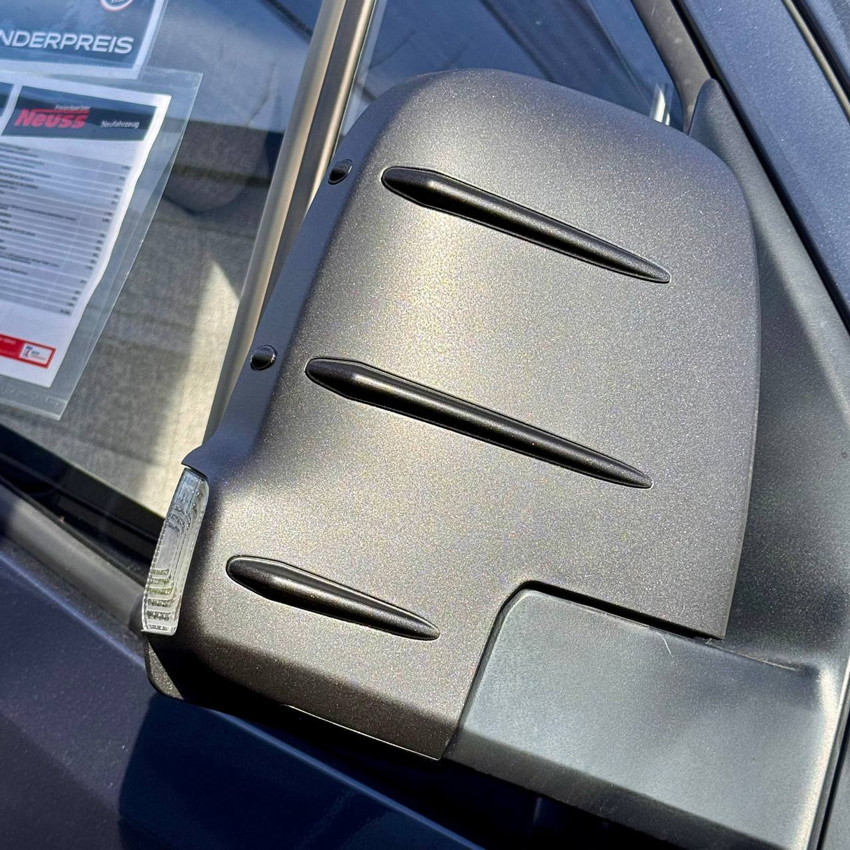 For Mercedes Sprinter 907 Wing Mirror Covers with Indicator - Hammerite (Set of 2) - Replacement Caps for 907 Models