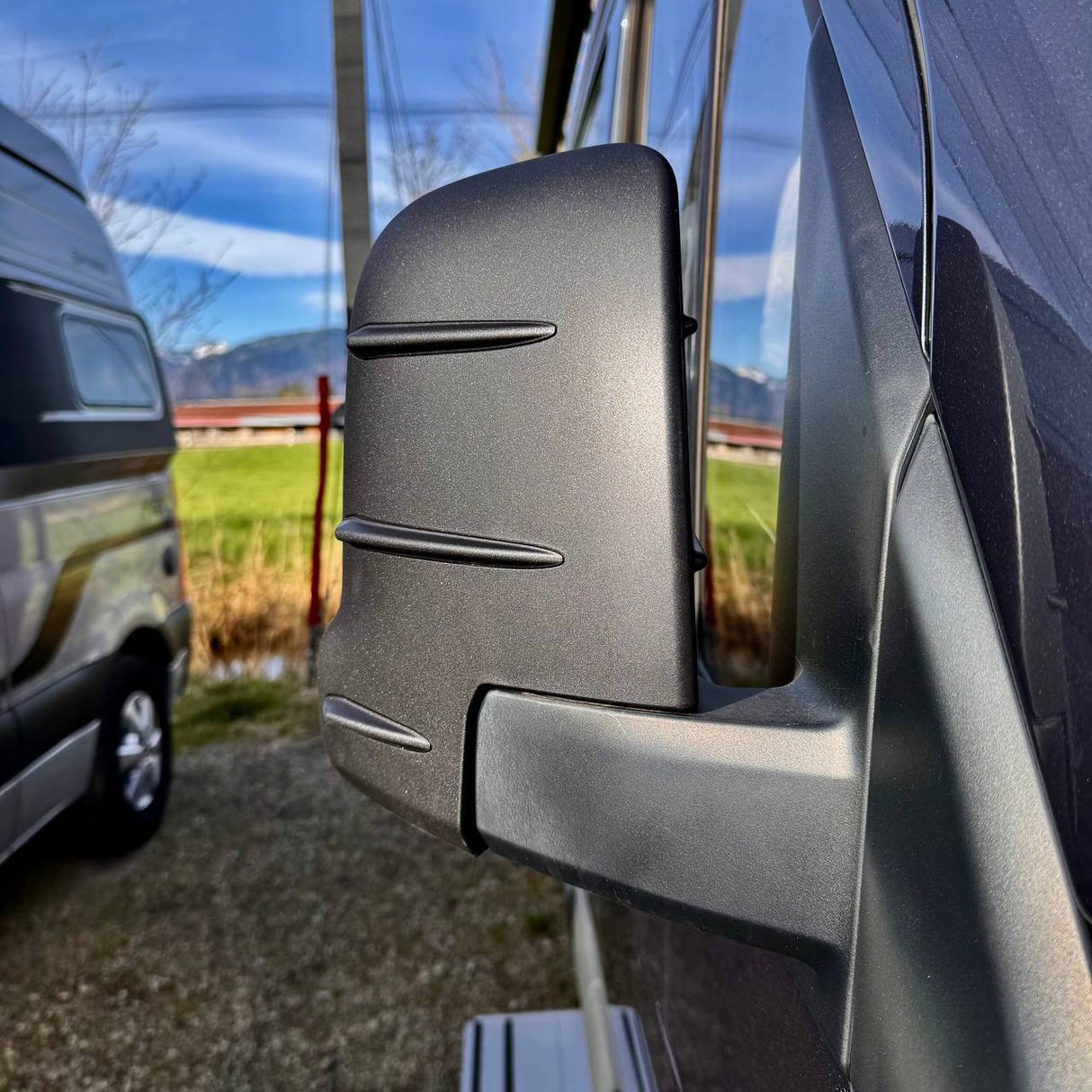 For Mercedes Sprinter 907 Wing Mirror Covers with Indicator - Hammerite (Set of 2) - Replacement Caps for 907 Models