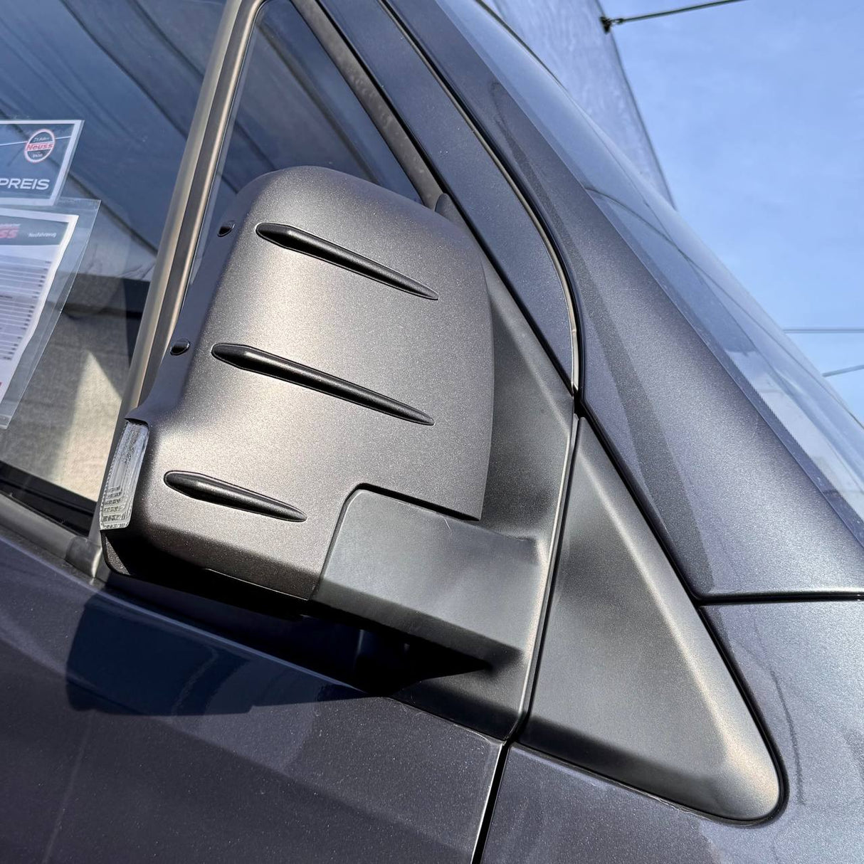 For Mercedes Sprinter 907 Wing Mirror Covers with Indicator - Hammerite (Set of 2) - Replacement Caps for 907 Models