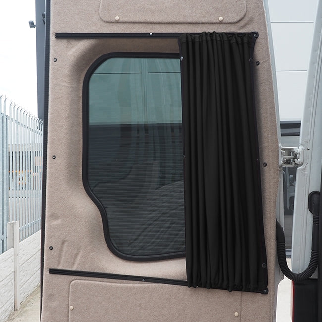For VW Crafter Premium Window Curtains Van-X - Black/Black