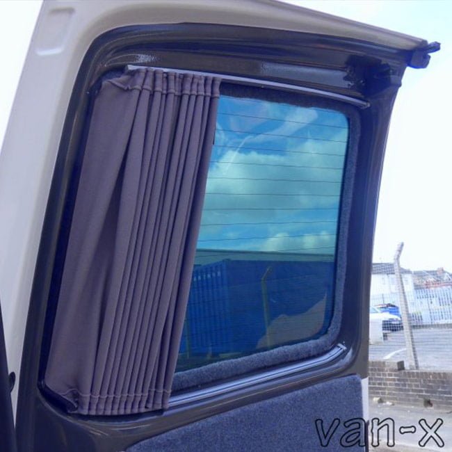 For VW T4 Transporter Van Conversion Premium Curtains Van-X - Black/Grey