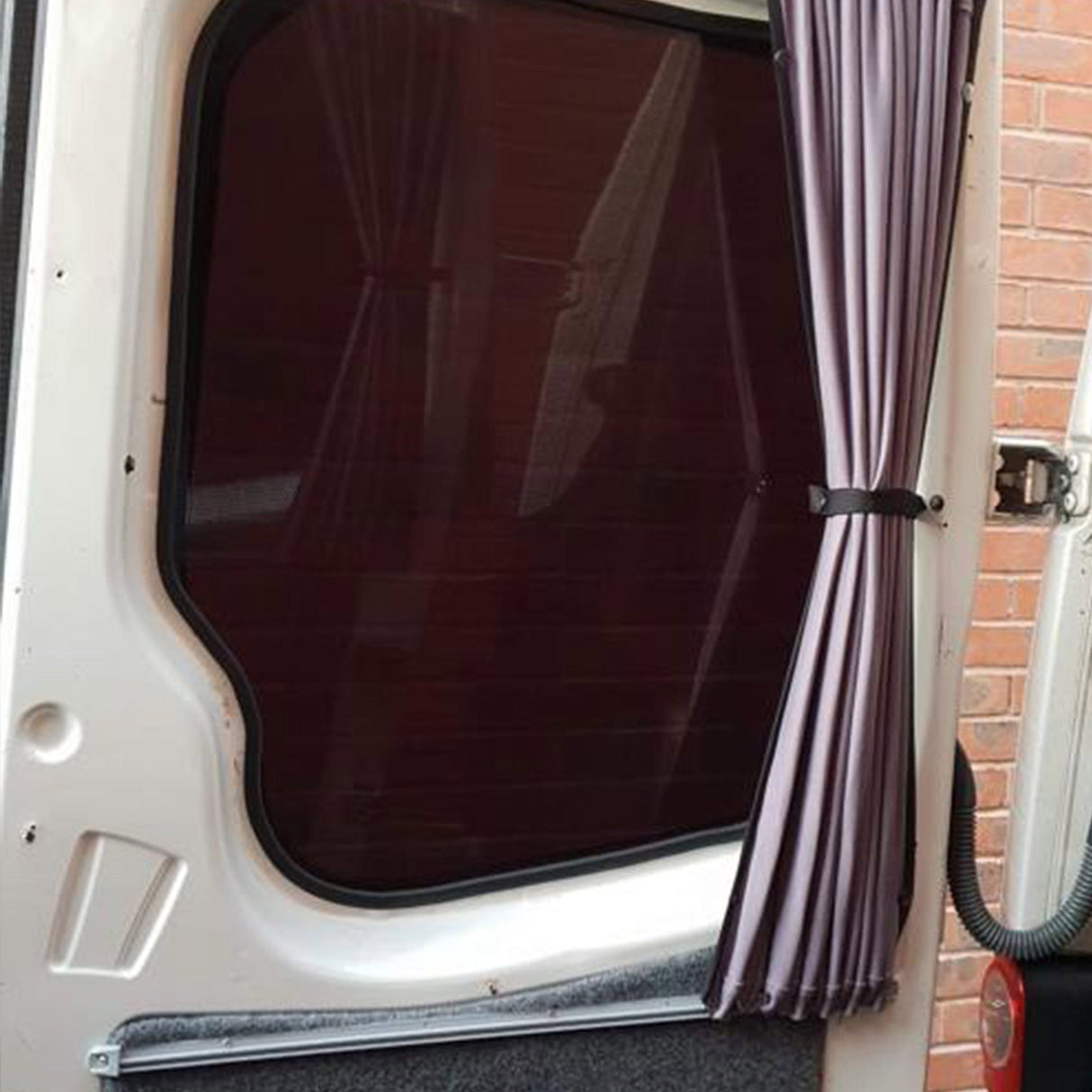 For VW Crafter Premium Window Curtains Van-X - Black/Grey