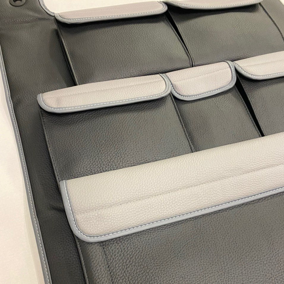 For VW T5 / T5.1 Transporter Double Back Seat Organiser – Black with Grey Lids | Van-X