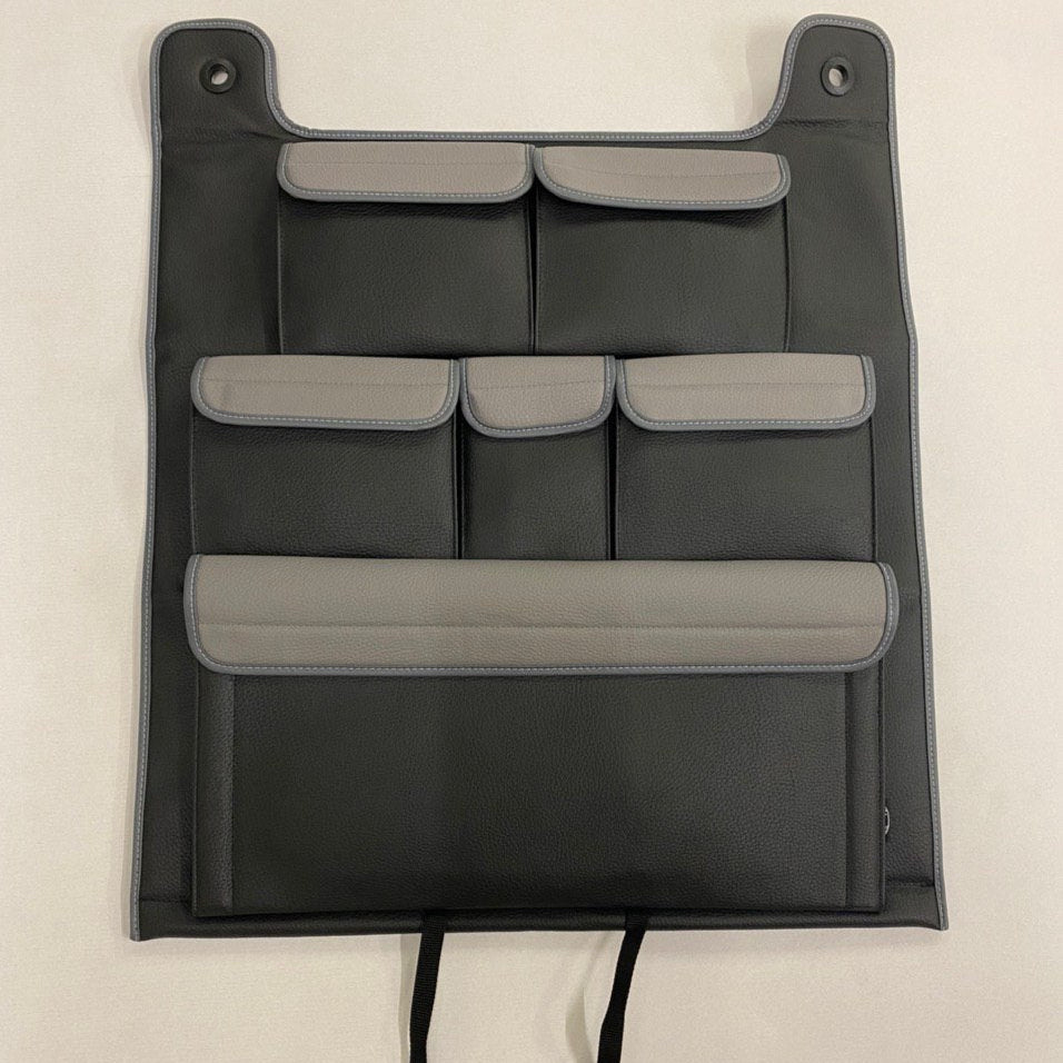 For VW T5 / T5.1 Transporter Double Back Seat Organiser – Black with Grey Lids | Van-X