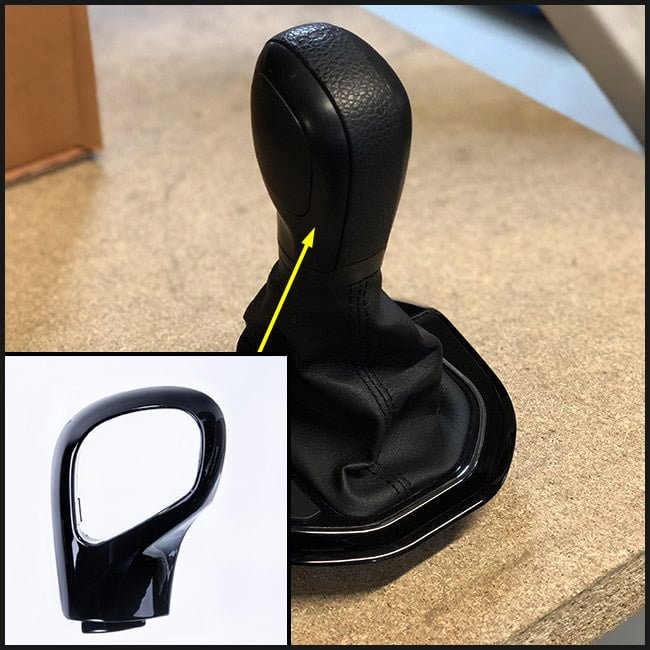 Pour VW T5.1 Transporter Auto DSG Pommeau de Vitesse Styling Caps - Couvercles peints en noir, prêt à monter Mise à niveau