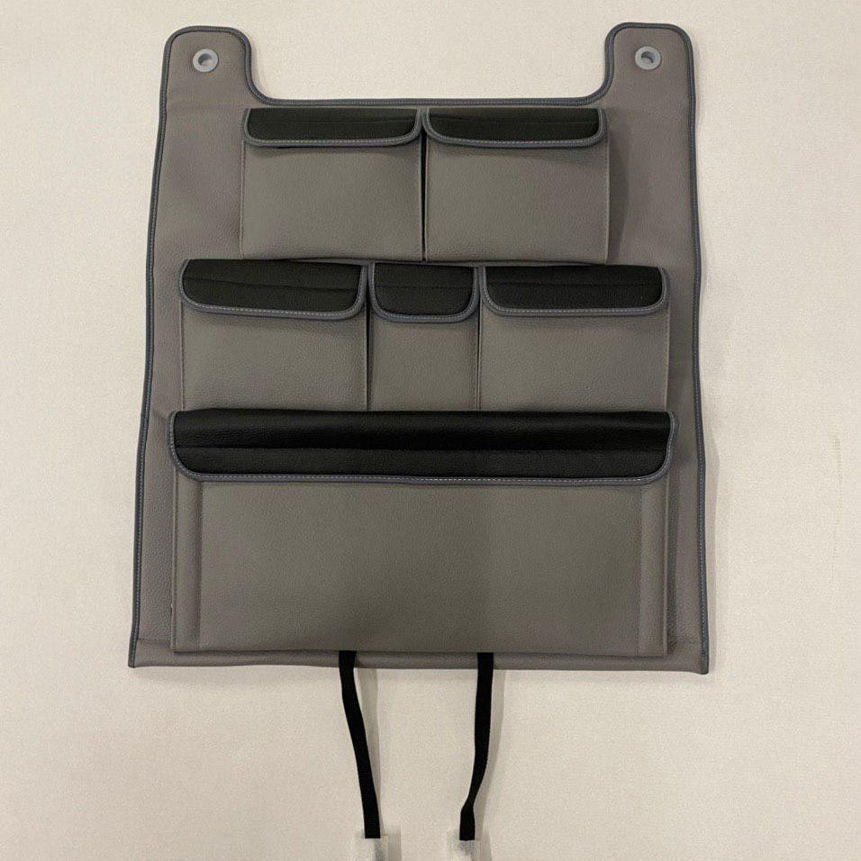 For VW T6 / T6.1 Transporter Double Back Seat Organiser – Grey with Black Lids | Van-X
