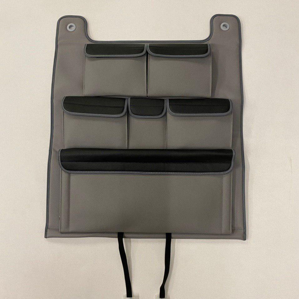 For VW T5 / T5.1 Transporter Double Back Seat Organiser – Grey with Black Lids | Van-X