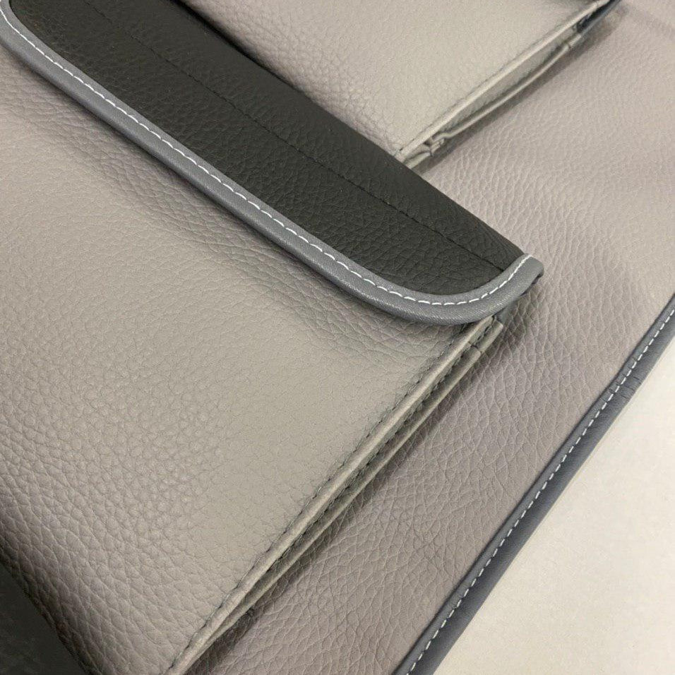 For VW T6 / T6.1 Transporter Double Back Seat Organiser – Grey with Black Lids | Van-X