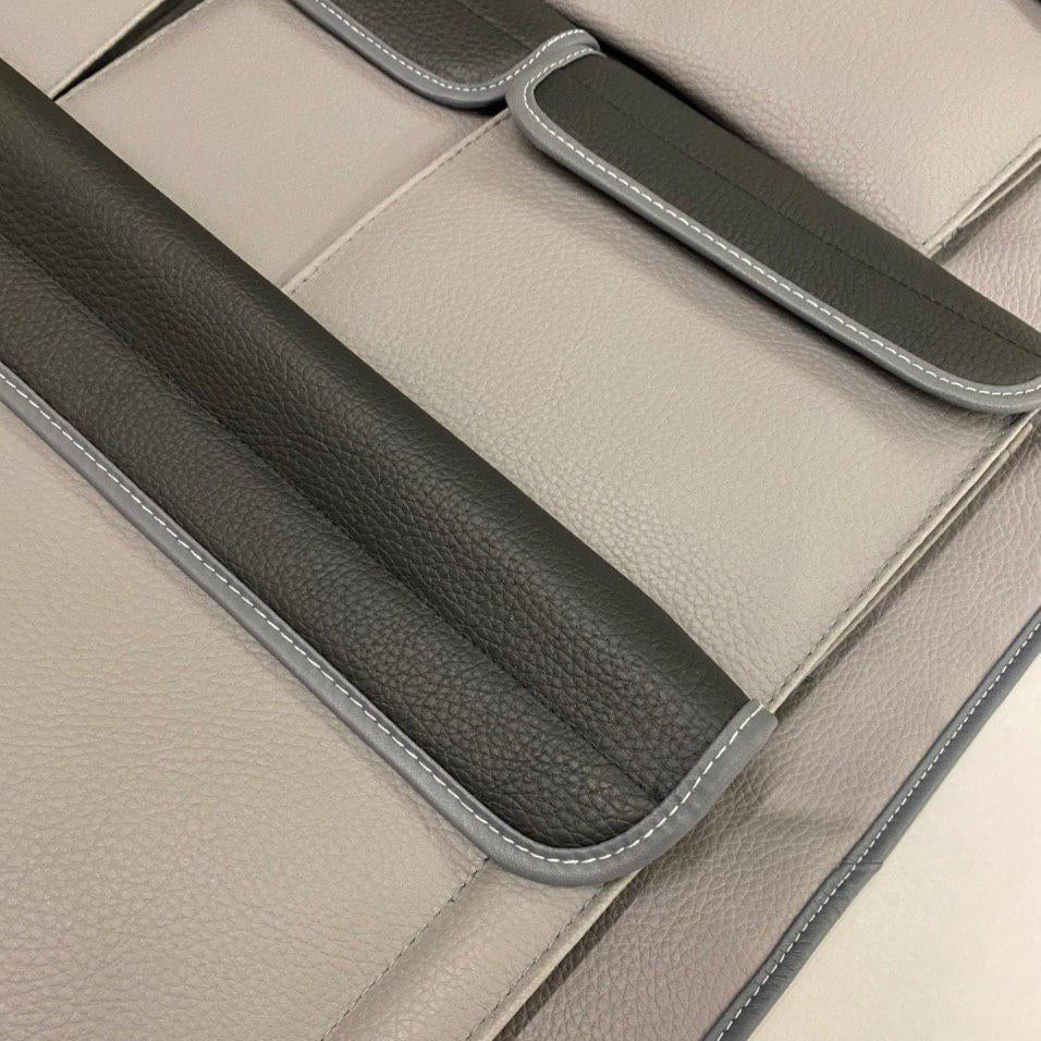 For VW T5 / T5.1 Transporter Double Back Seat Organiser – Grey with Black Lids | Van-X