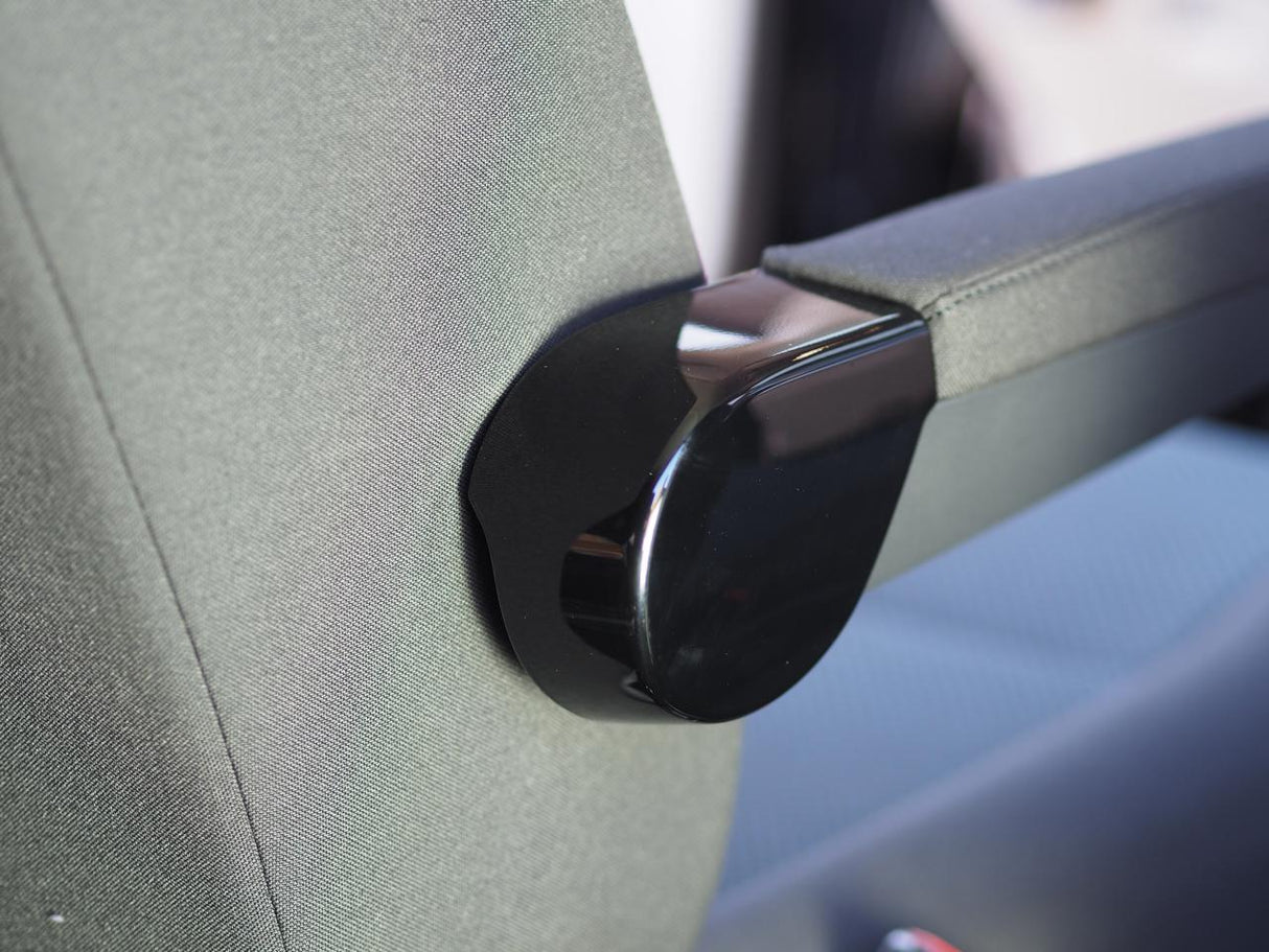 Caches de Charnière de Siège Jumeau VW T5, T5.1 + Caches de Repose-bras Noir Piano