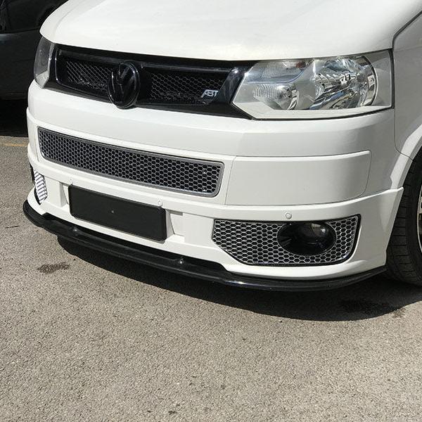 VW T5 .1 Becquet avant en nid d'abeille Sport-Line Garnitures de phares antibrouillard (chrome mat)