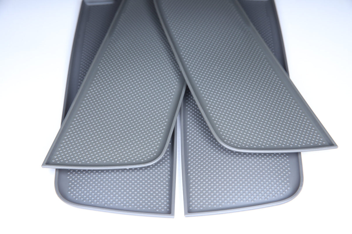 For VW T5, T5.1 NEW Door Pocket Inserts, Rubber, Door Liner Double Passenger (Dark Grey)