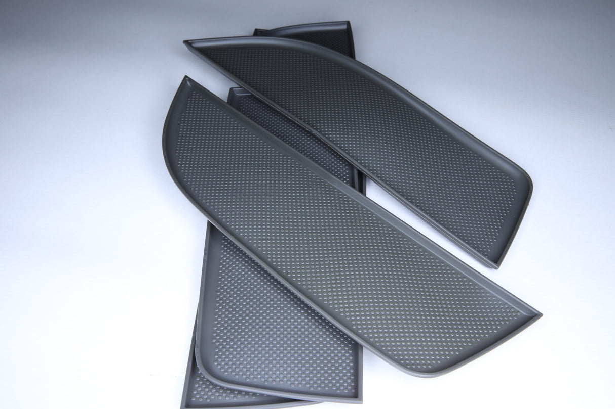 For VW T5, T5.1 NEW Door Pocket Inserts, Rubber, Door Liner Double Passenger (Dark Grey)