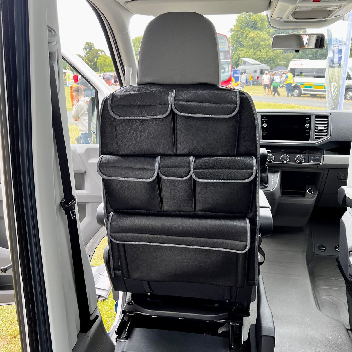 Para VW California Ocean, Coast, Beach Campervan Organizador de asiento trasero de cuero sintético para asientos individuales/capitán de la