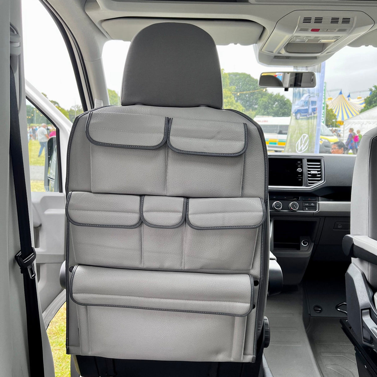 Para VW California Ocean, Coast, Beach Campervan Organizador de asiento trasero de cuero sintético para asientos individuales/capitán de la