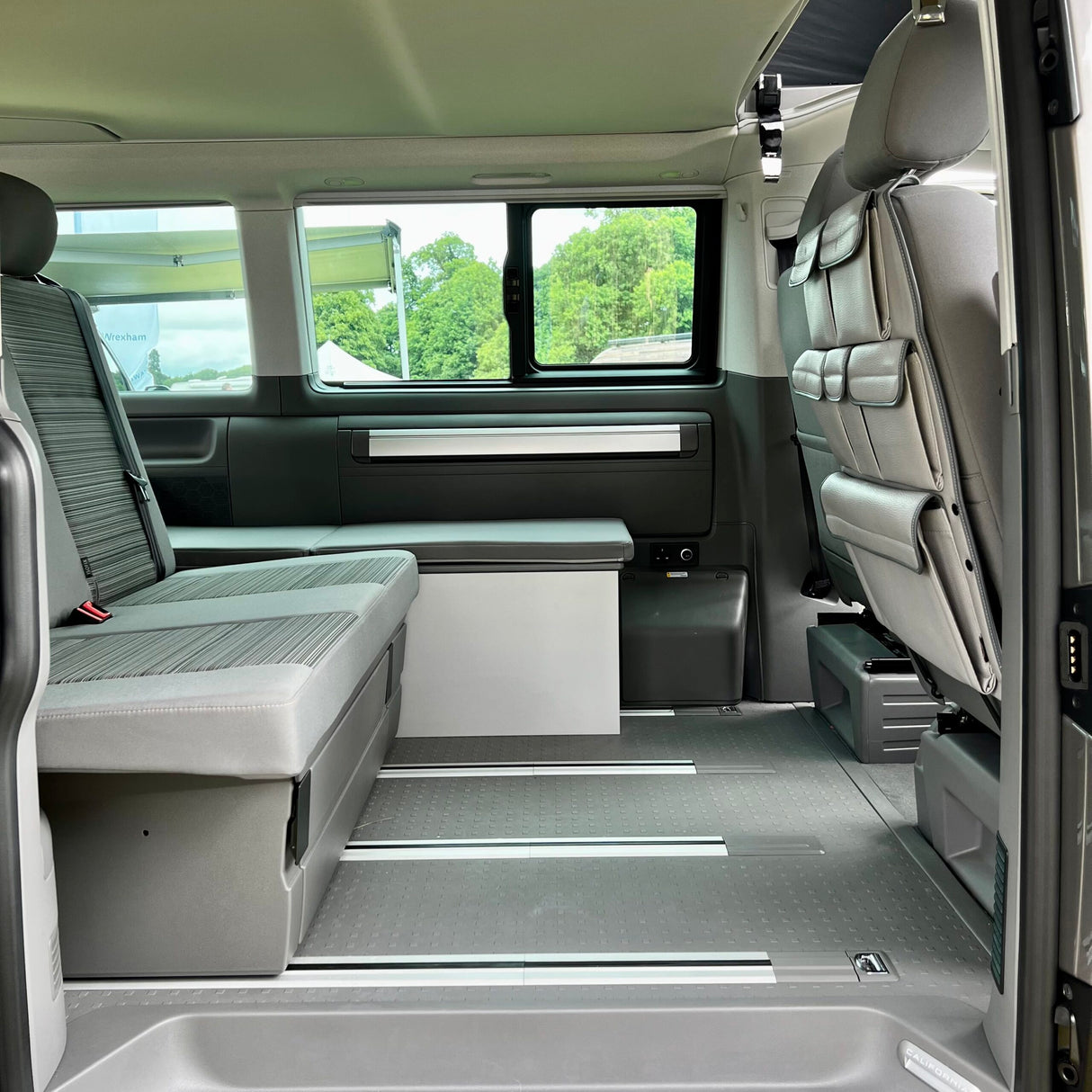 Para VW California Ocean, Coast, Beach Campervan Organizador de asiento trasero de cuero sintético para asientos individuales/capitán de la