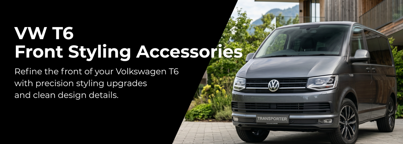VW T6 front styling accessories with grille and bumper upgrades
