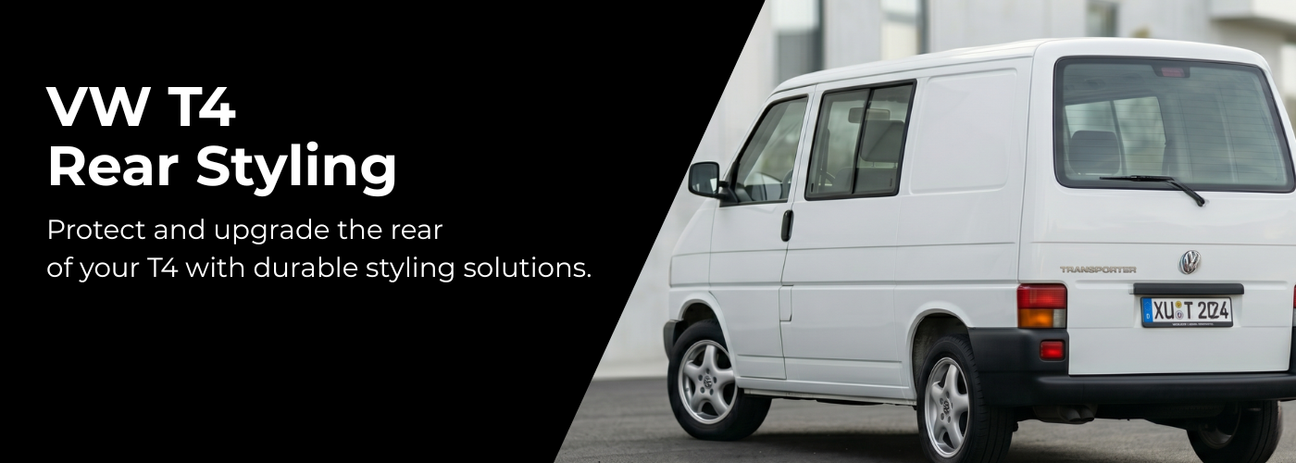 VW T4 rear styling upgrades with bumper protection and trim