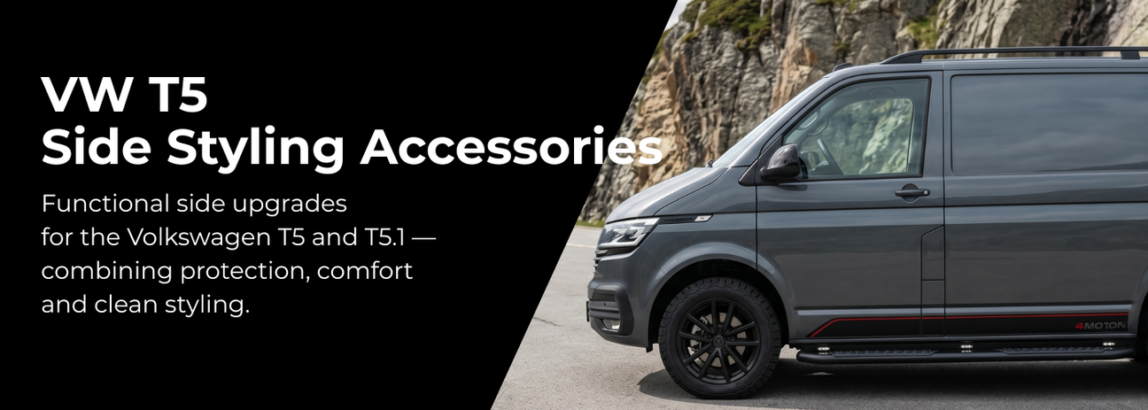VW T5 side styling accessories with steps and protection upgrades