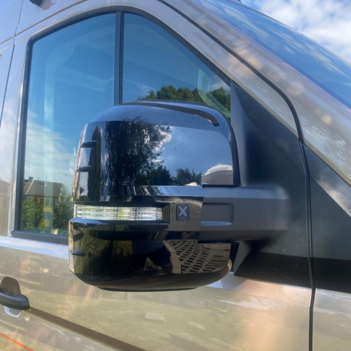 For MAN TGE Mirror Covers -  Set of 2 - Gloss Black | Van-X