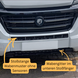 Per la griglia anteriore a nido d'ape Opel Movano Bundle 2 pezzi - Nero lucido | Van-X