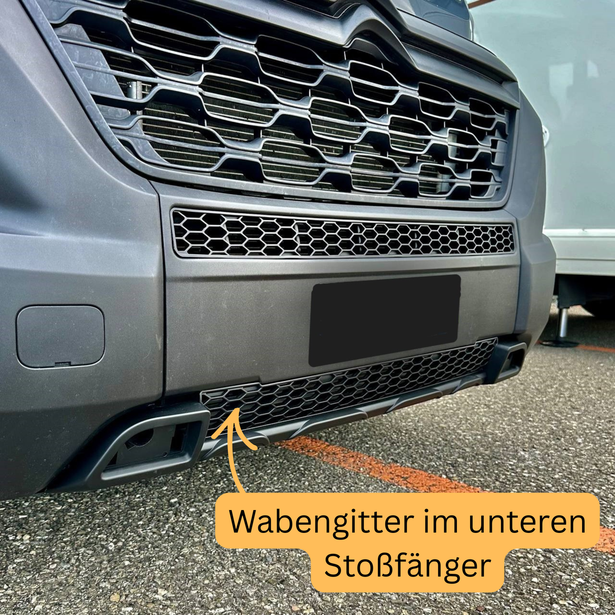Peugeot Boxer Onderbumper Honingraat Grille - Mat Zwart