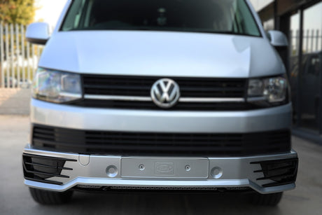 Spoiler anteriore + splitter in stile Sportline per VW T6 Transporter, verniciato e pronto per il montaggio