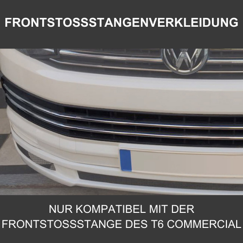Recorte del parachoques delantero para VW T6 Transporter de acero inoxidable