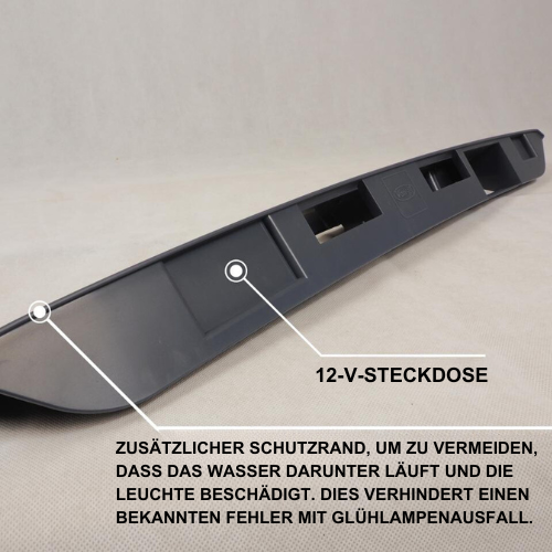 Unidad de Placa de Matrícula Trasera para Puertas de Granero VW T5, T5.1 - Negro Profundo