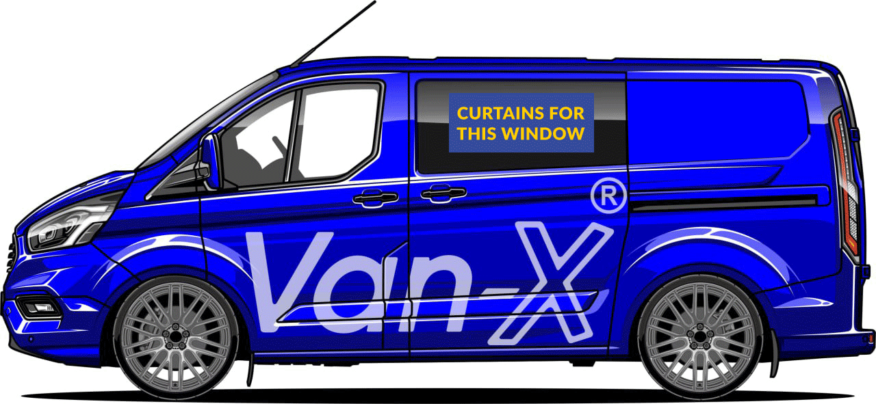 For Ford Transit Custom Premium Window Curtains - Black/Grey - CREATE YOUR OWN BUNDLE! Van-X