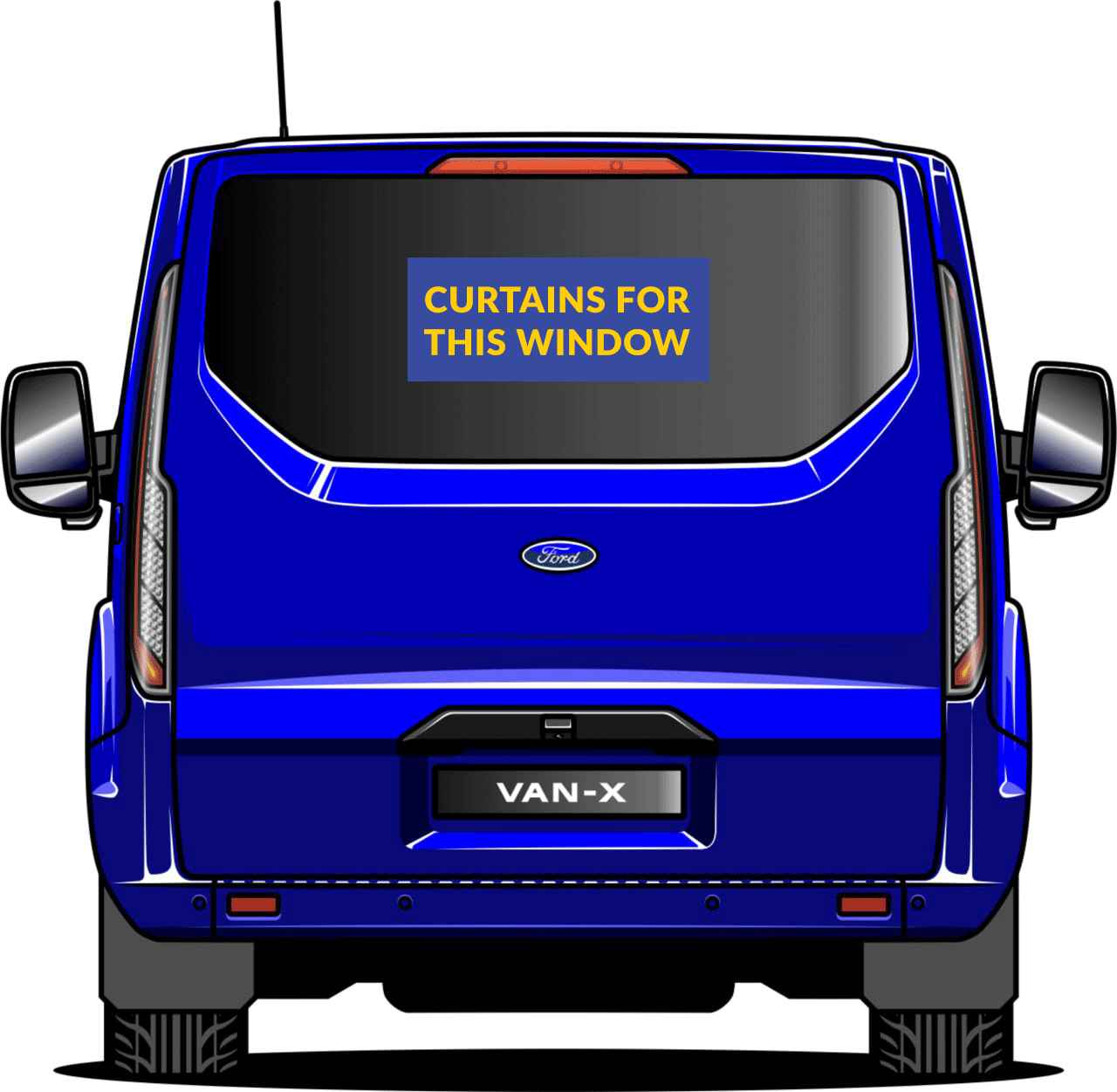 Para Cortinas de Ventana Premium Ford Transit Custom - Negro/Gris - ¡CREE SU PROPIO CONJUNTO! Van-X