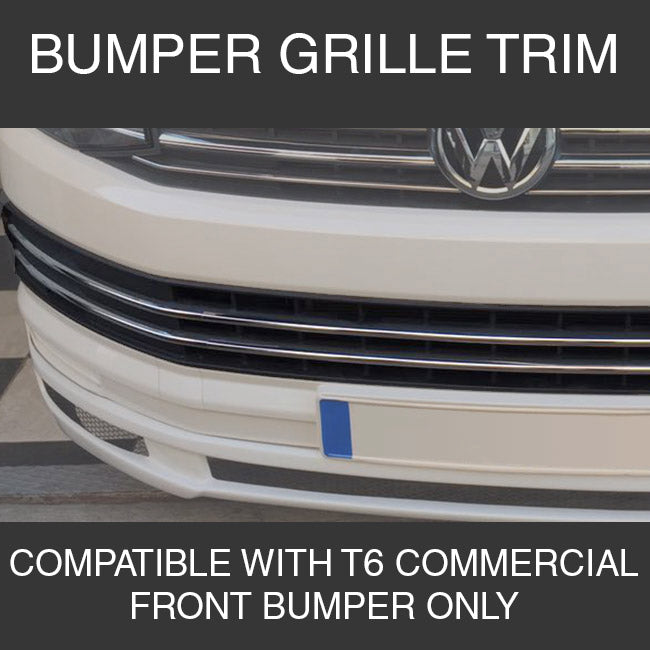 Front Bumper Trim For VW T6 Transporter Stainless Steel