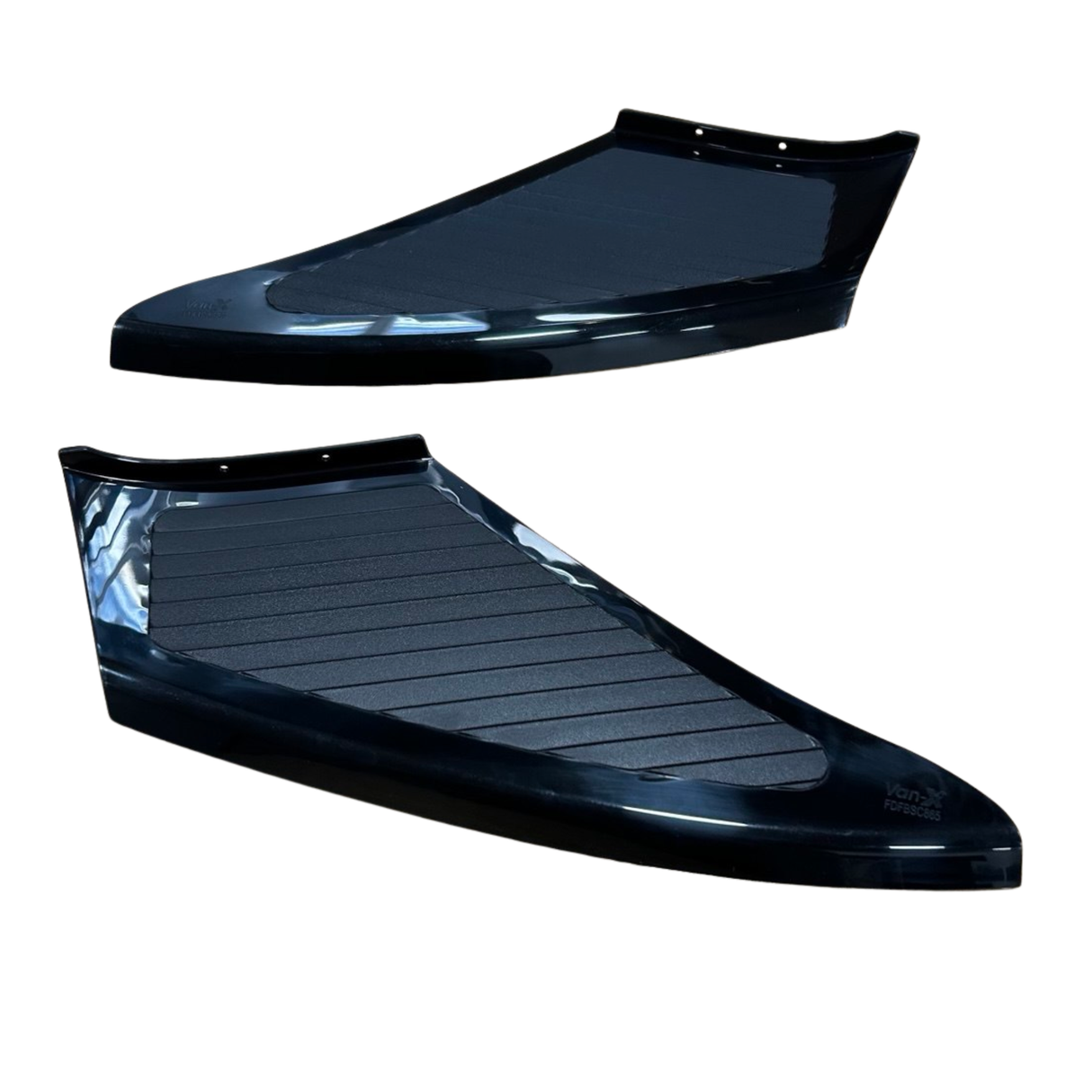 Para Fiat Ducato Protectores de placa de pie de parachoques delantero - Negro, juego de 2 | Furgoneta-X