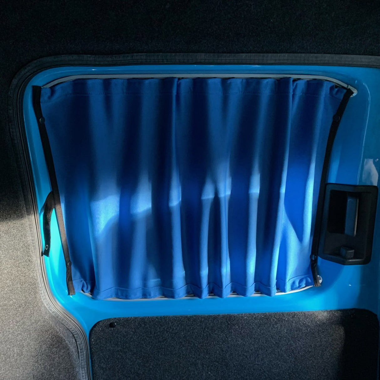 VW Caddy Van Conversion Premium Curtains Van-X - Black/Blue