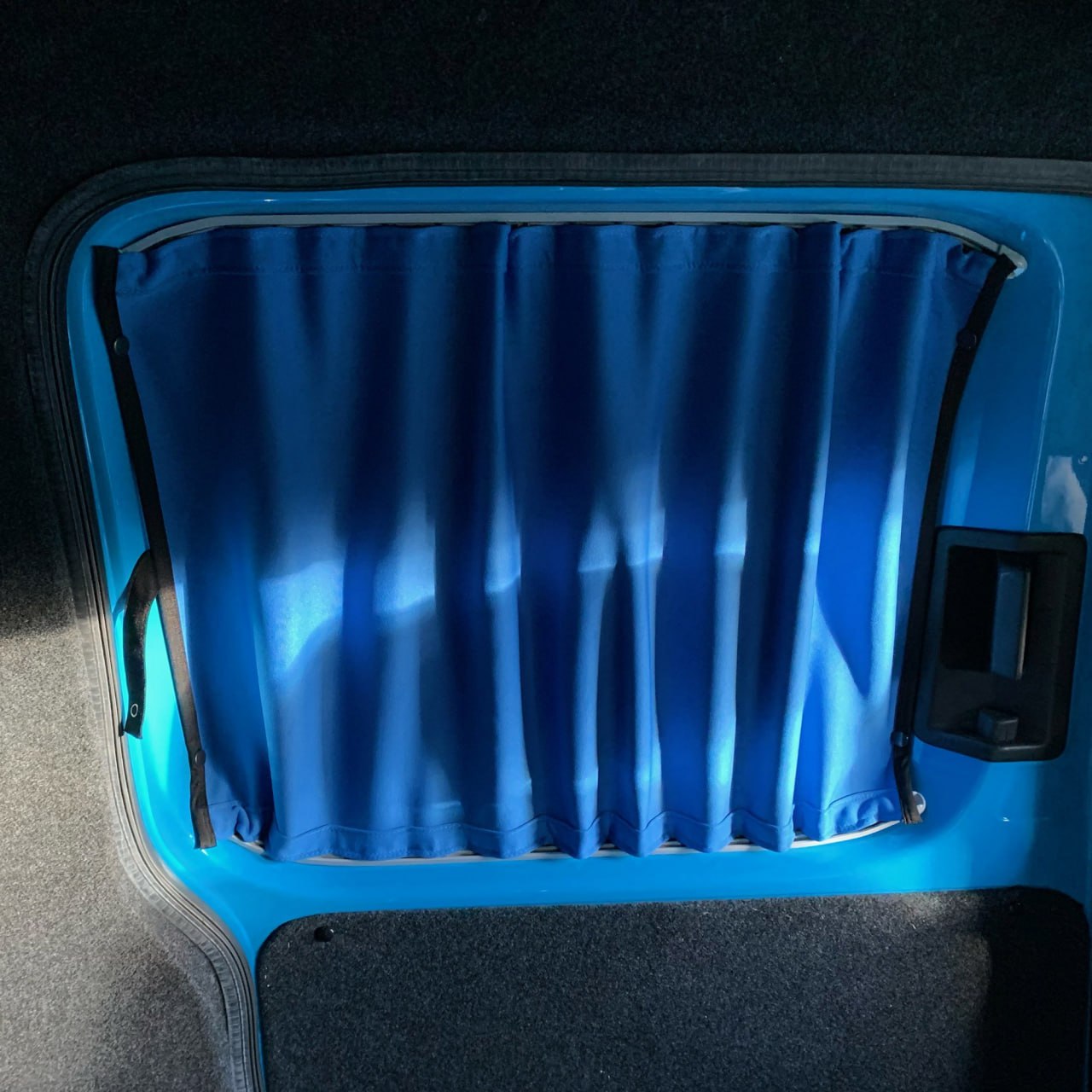 VW Caddy Van Conversion Premium Curtains Van-X - Black/Blue