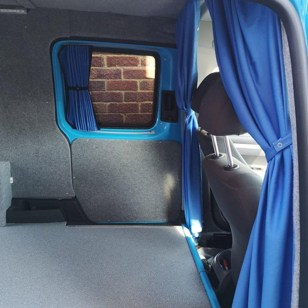 VW Caddy Van Conversion Premium Curtains Van-X - Black/Blue