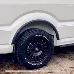 For VW New Crafter / MAN TGE Wheel Arch Trims - Textured Black 4 Piece Styling Kit | Van-X