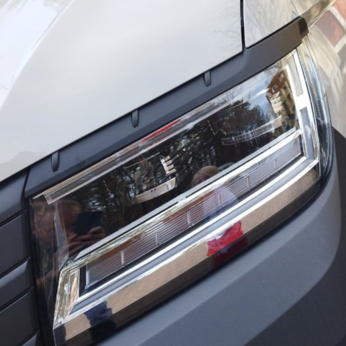 Pour nouveau VW Crafter Phare Garniture de sourcil - Noir mat - Accessoire de style Van par Van-X