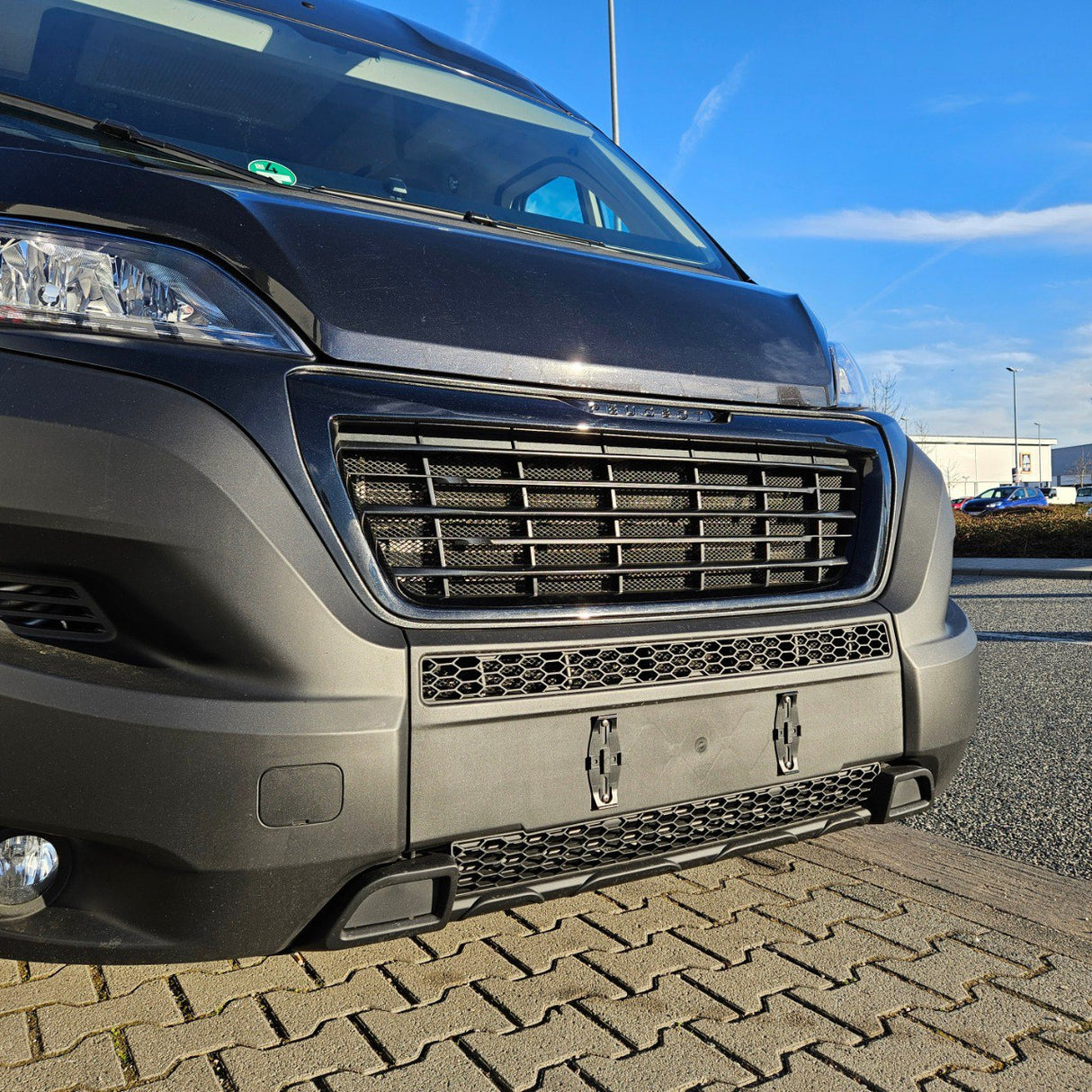 Paraurti Citroen Relay Honeycomb senza sensori di parcheggio - Nero opaco